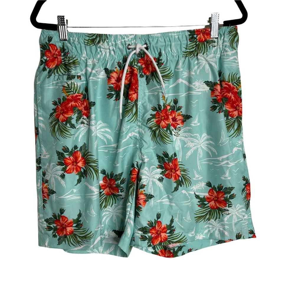 Charleston Threads Men's XL Hawaiian Aloha Swim Trunks Multicolor Mesh Lined